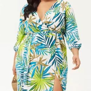 Forver 21 Plus Size Palm Leaf Print Dress